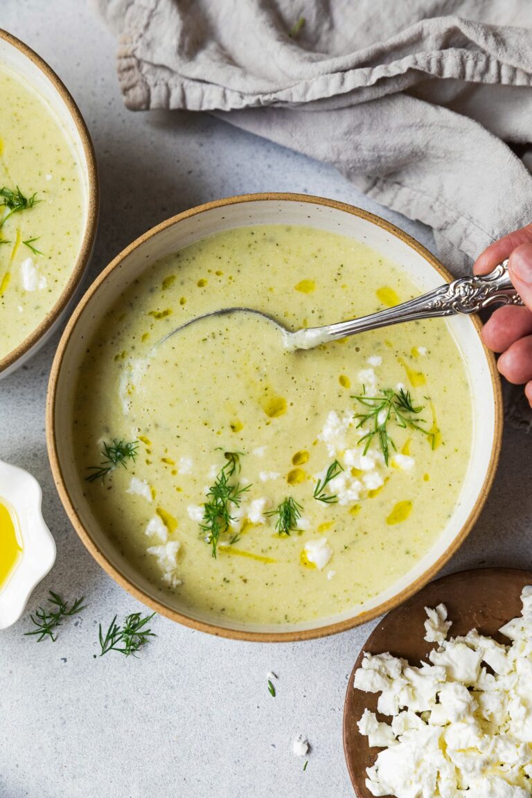 Roasted Zucchini Soup with Feta and Dill Roasted Zucchini Soup