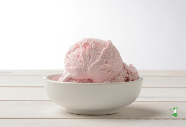 Homemade Strawberry Ice Cream | Healthy Home Economist probiotic strawberry ice cream in white bowl