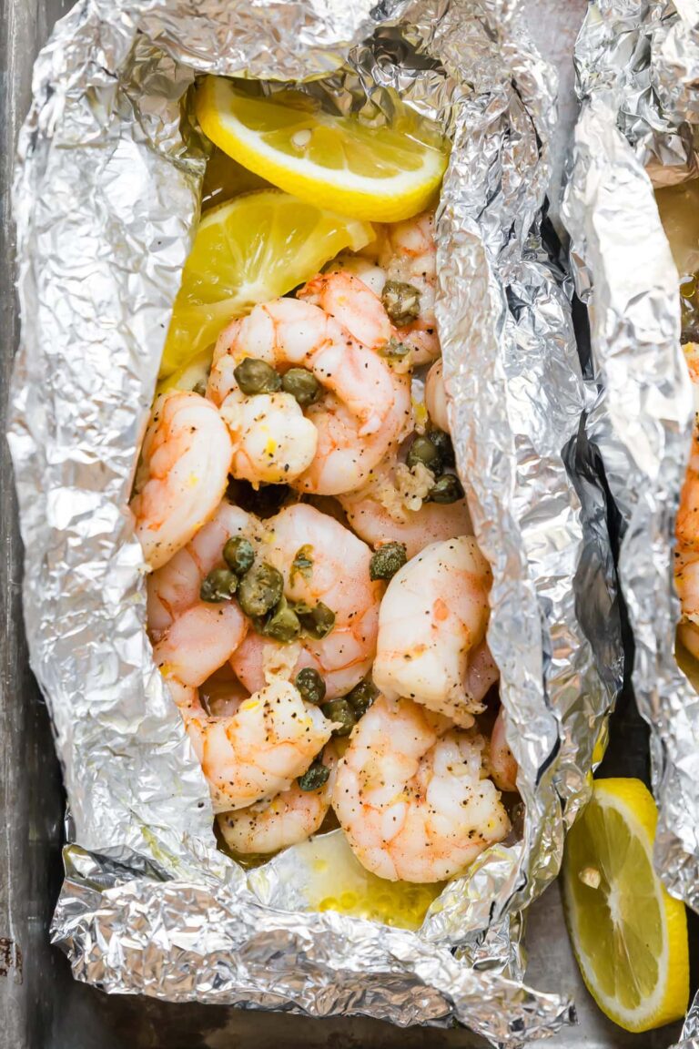 Shrimp Piccata Foil Packets – Skinnytaste Shrimp Piccata Foil Packets
