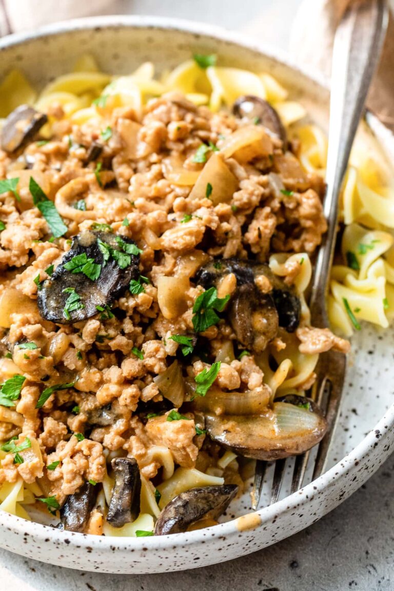 Chicken, Mushrooms, Noodles