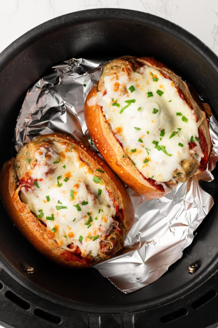 Air Fryer Meatball Subs – Skinnytaste Air Fryer Meatball Subs in the air fryer basket