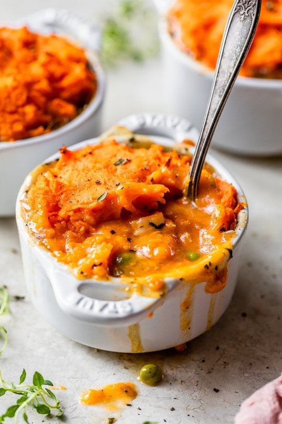 Turkey Mashed Sweet Potato Pot Pie