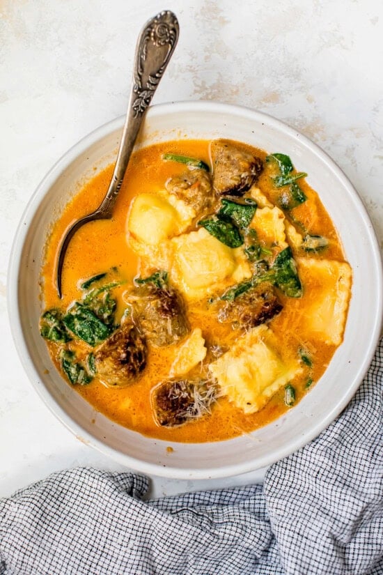 Ravioli Soup with Sausage