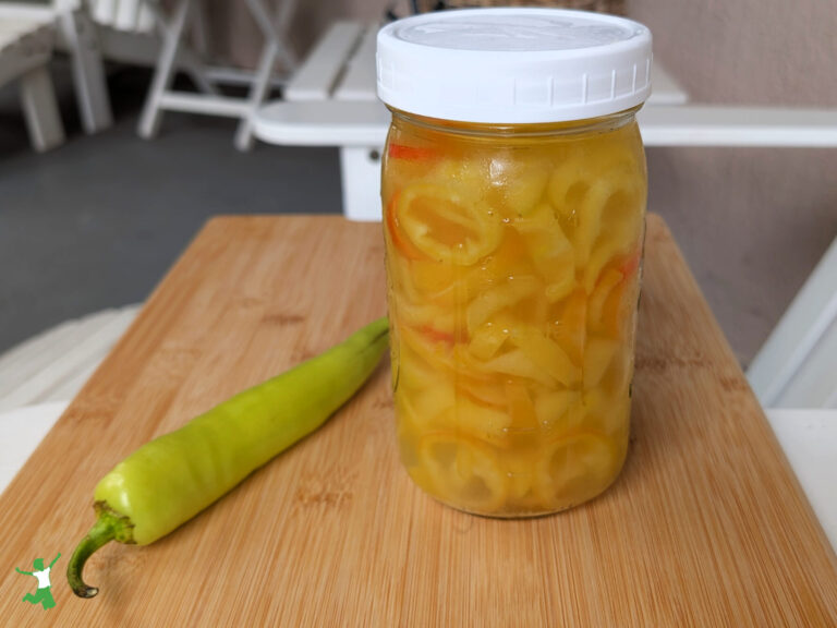 pickled banana peppers in quart mason jar