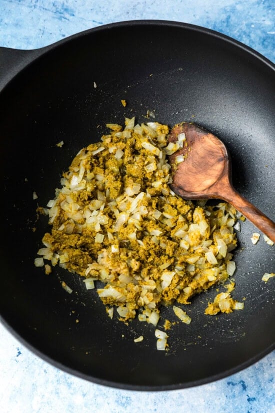 Saute the aromatics