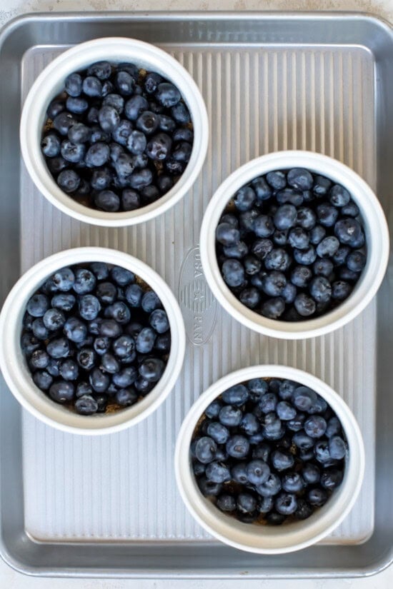 Blueberries in ramekins