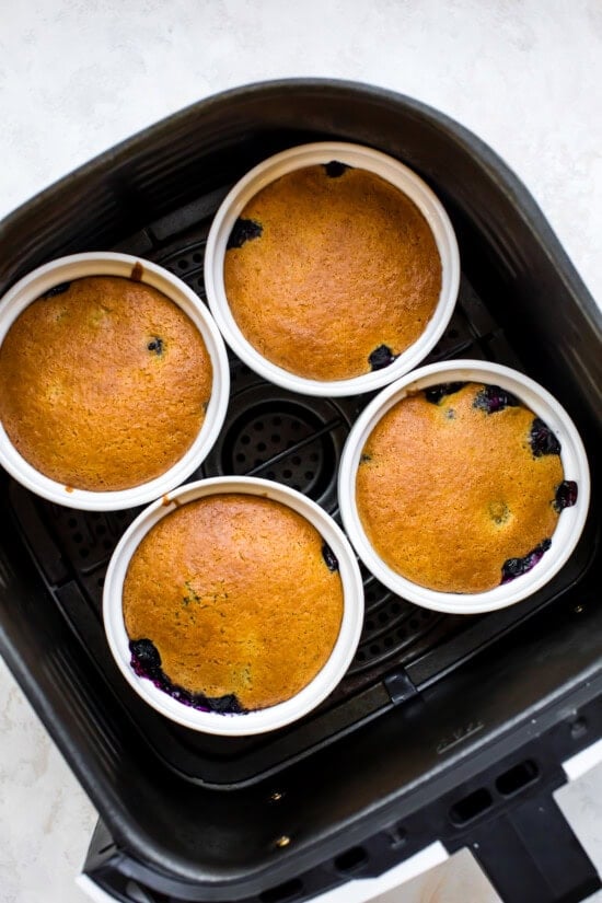 Air Fryer Blueberry Upside Down Cakes