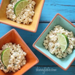 Sweet summer corn lightly coated with lime infused mayonnaise, a touch of hot chili powder and cojita cheese. Also known as the Mexican street corn salad, elote