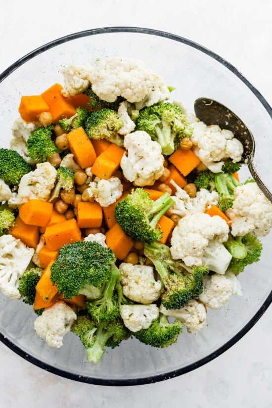 Sheet Pan Meatballs with Chickpeas Cauliflower and Butternut