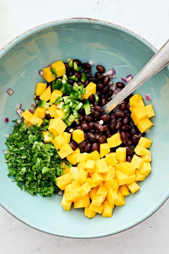 make the mango black bean salad