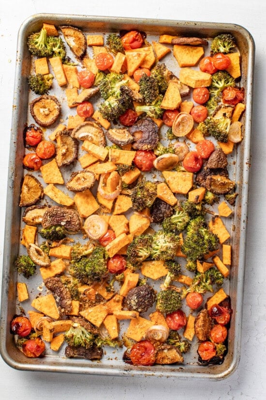 Roasted Vegetables on a sheet pan
