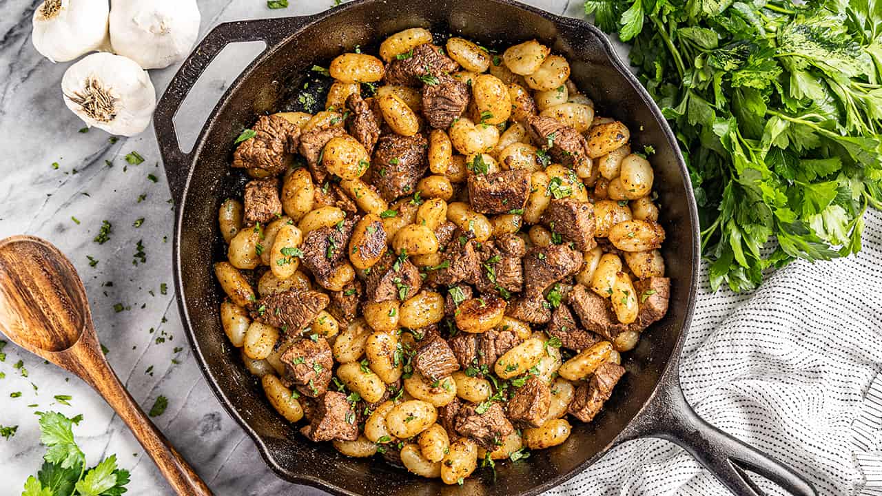 Steak Bites and Gnocchi
