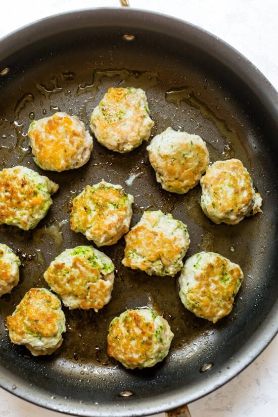 Chicken Meatballs in skillet