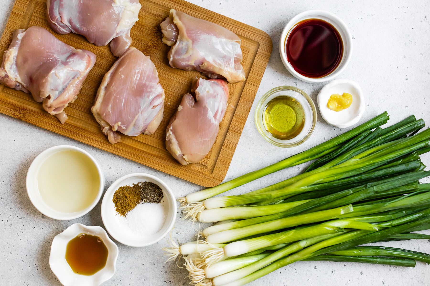 Grilled Chicken Thighs with Scallion Ingredients