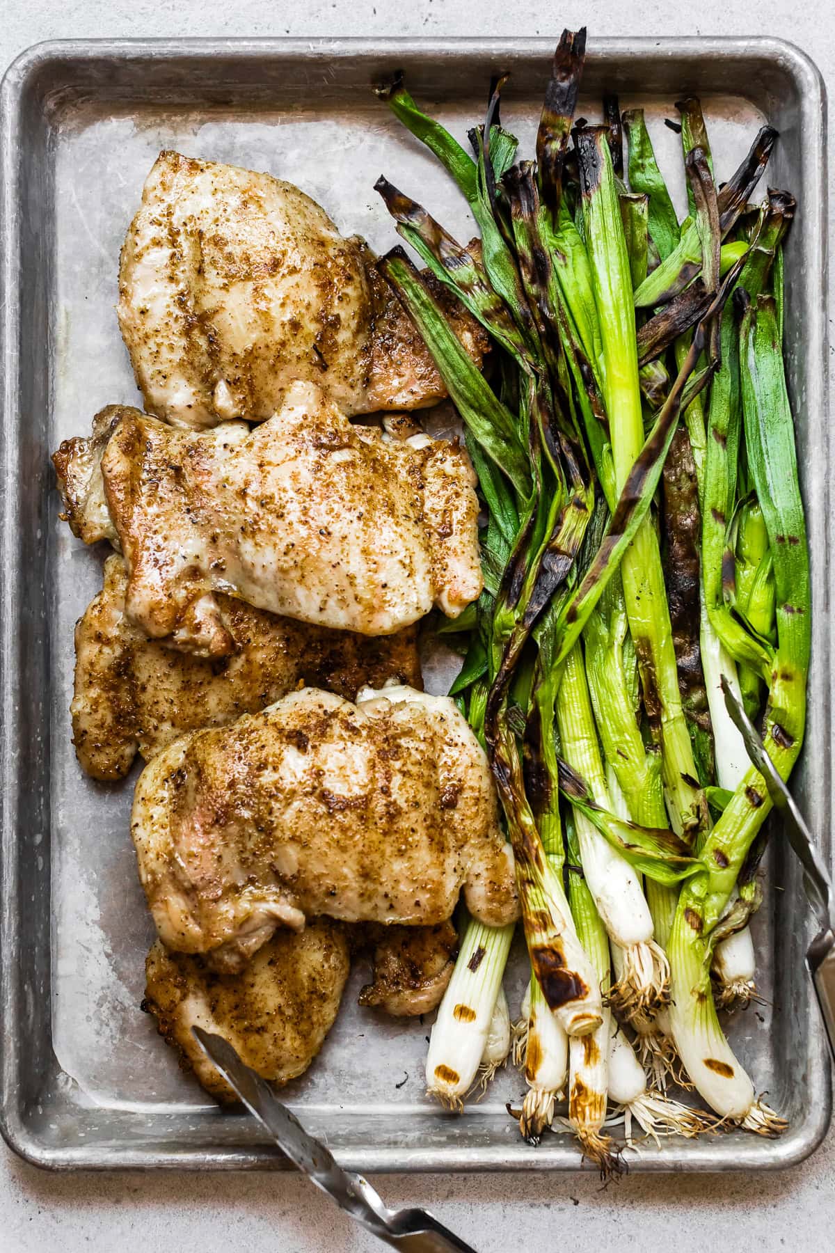 Grilled Boneless Chicken Thighs with Charred Scallion Sauce