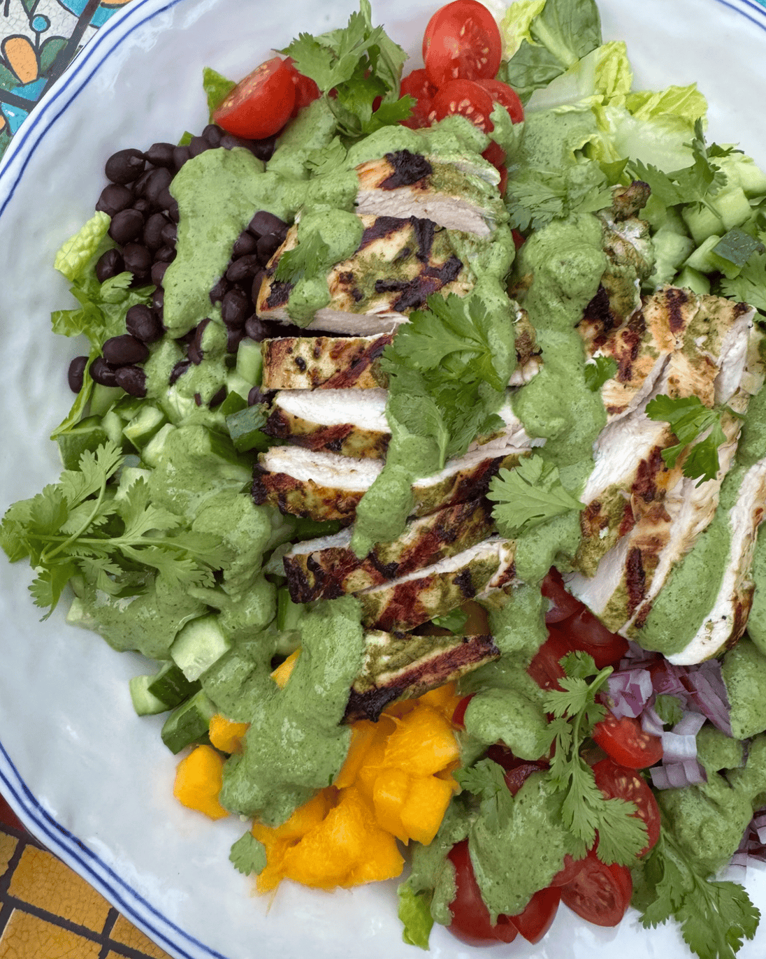 Grilled Chicken Salad with Cilantro Lime Dressing