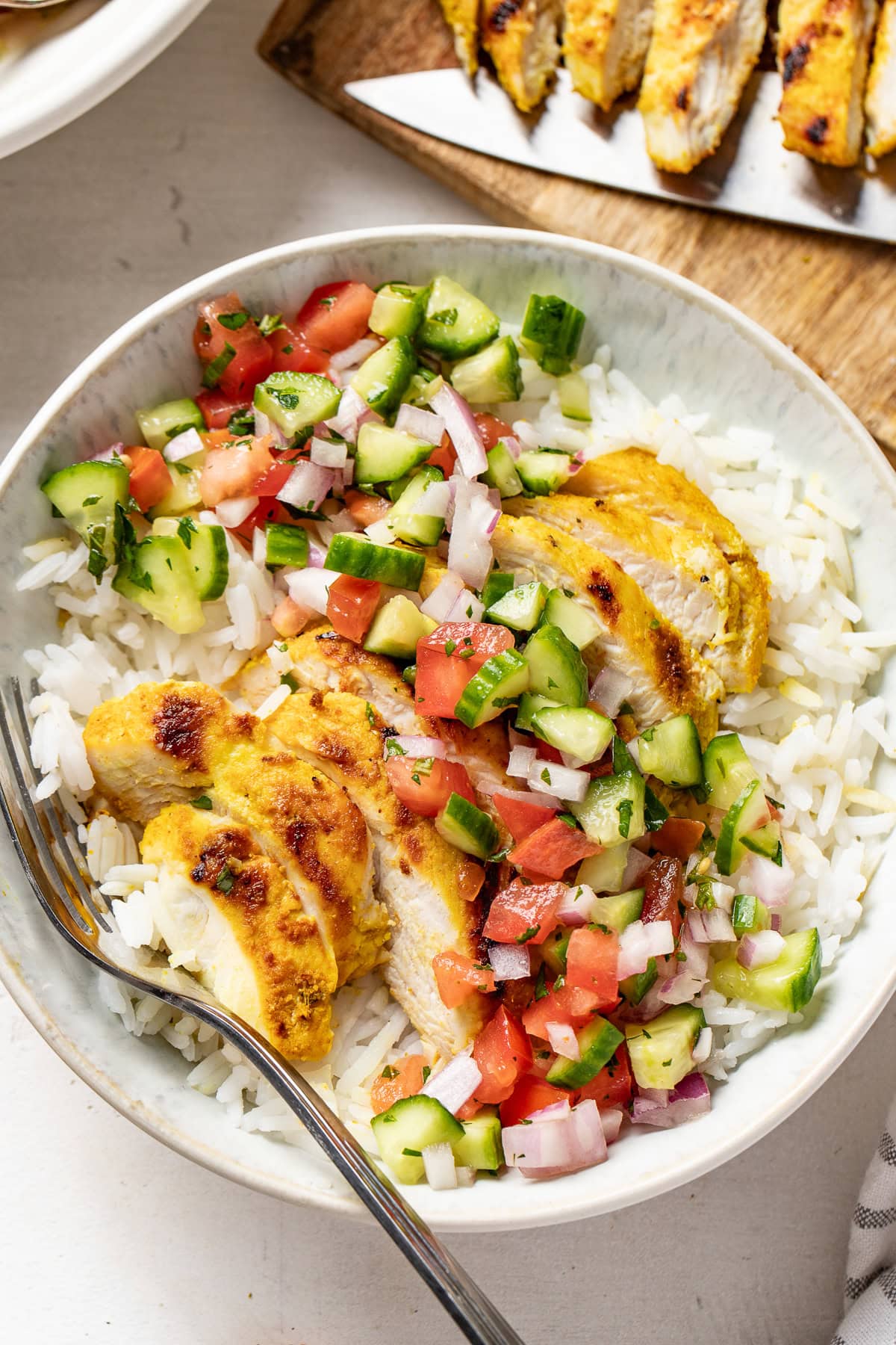 Feta Marinated Chicken Bowls with Shirazi Salad
