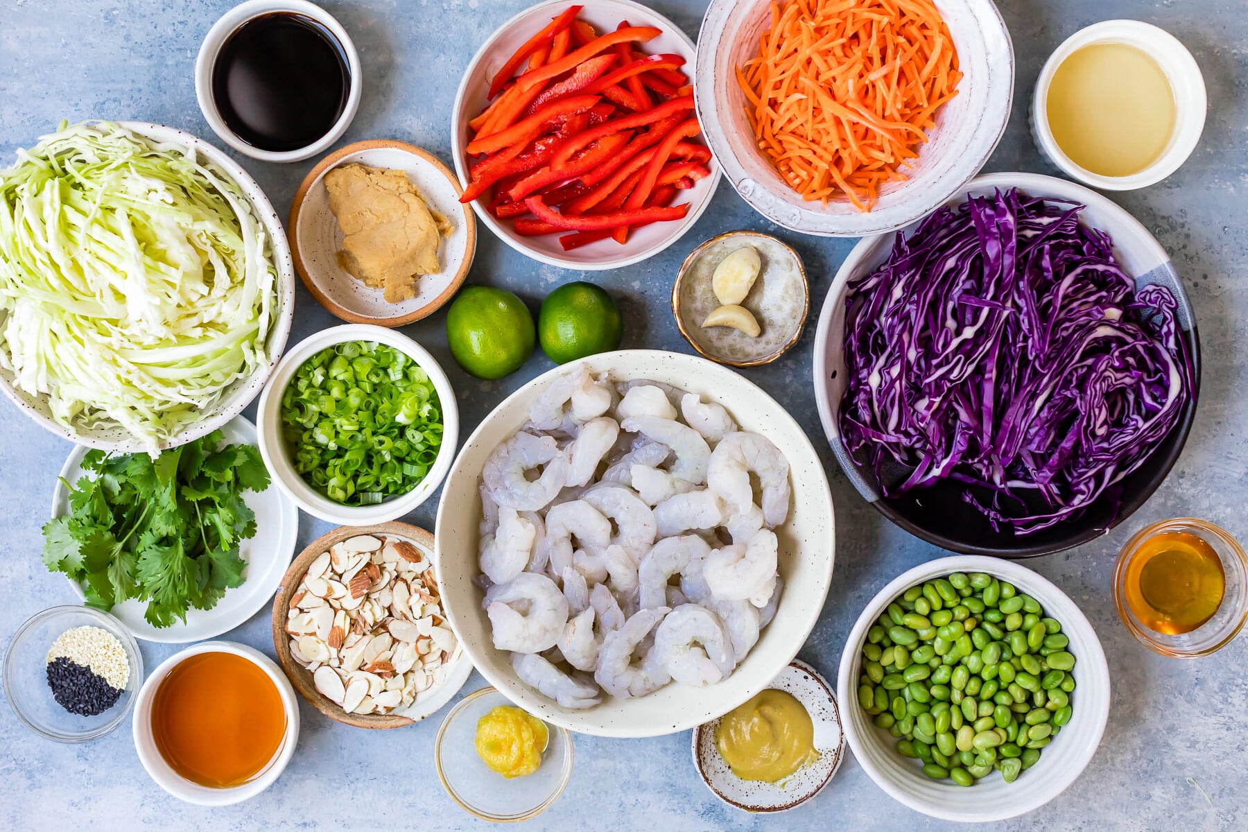 Miso Shrimp Salad ingredients