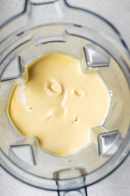 Passion Fruit Pudding in the blender with silken tofu