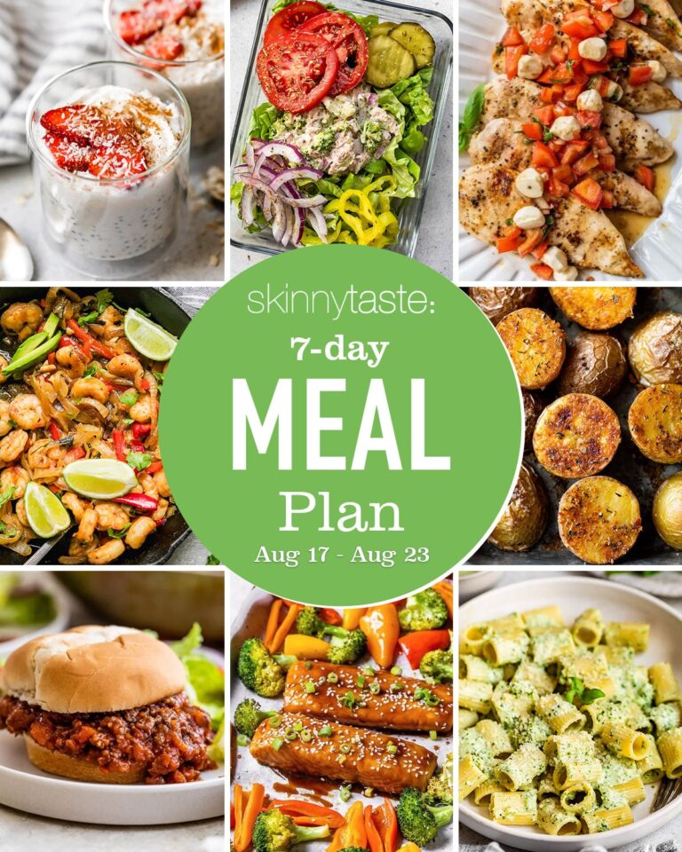 Free 7 Day Healthy Meal Plan (August 17-23) Free 7 Day Healthy Meal Plan (August 17-23)