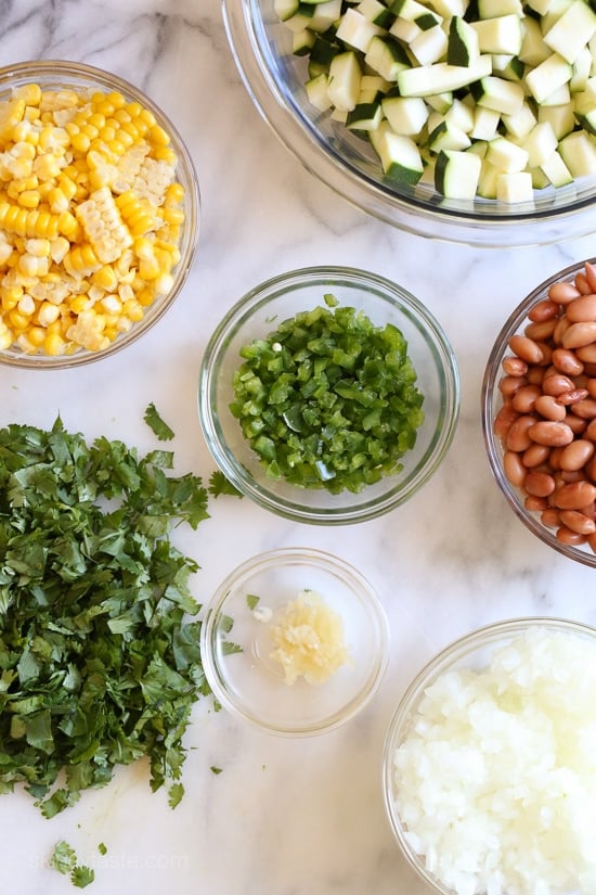 Ingredients For Vegetable Enchilada Casserole