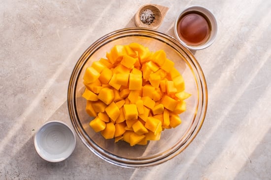 Maple roasted butternut squash ingredients.