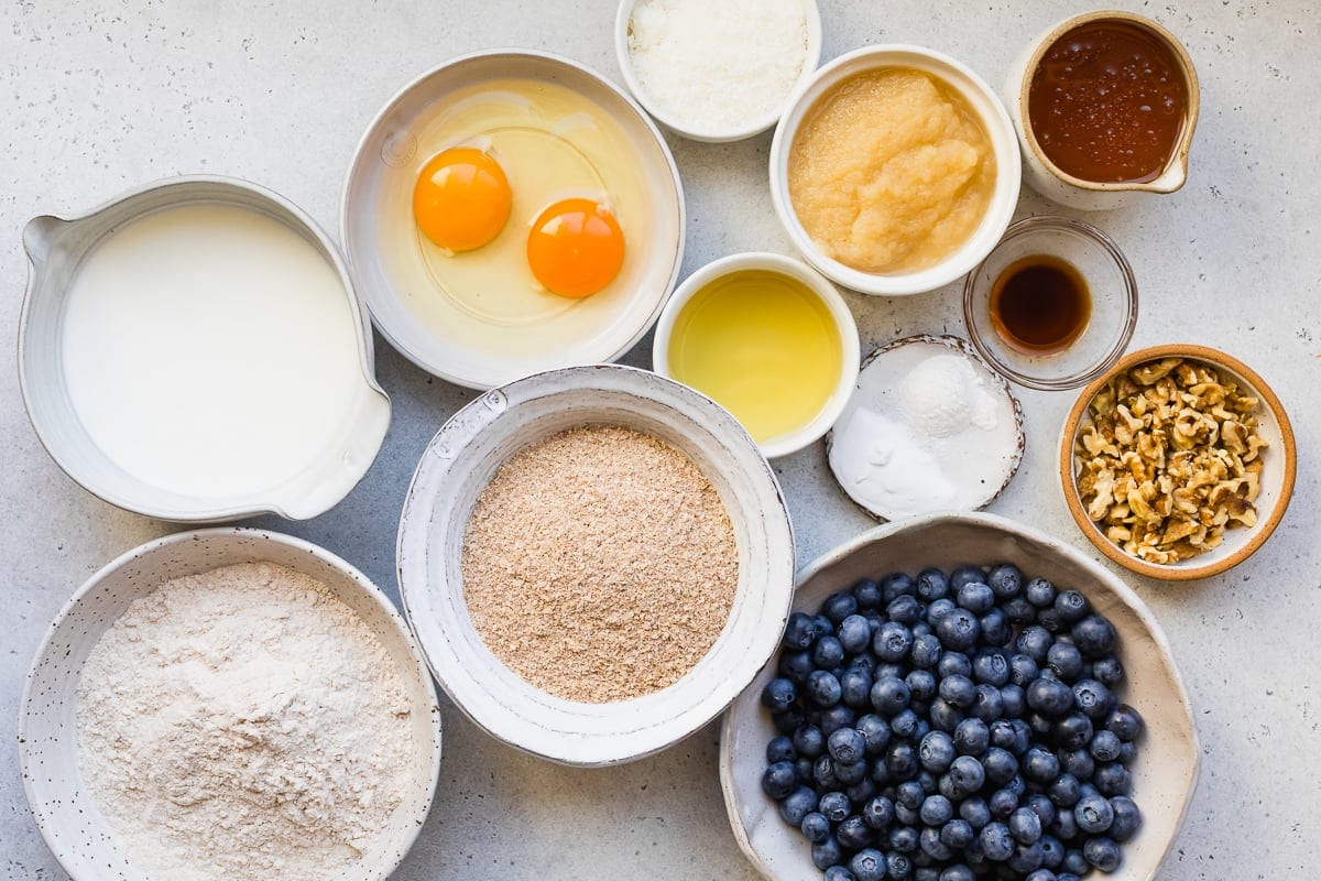 Ingredients for Blueberry Bran Muffins