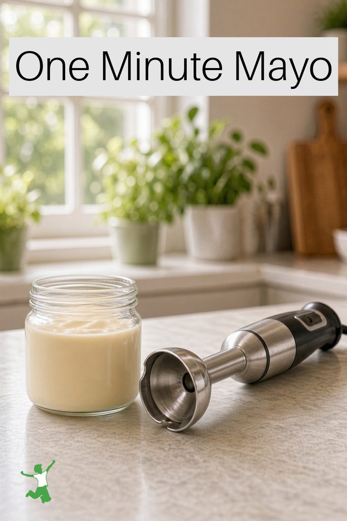 thick, rich homemade mayo in a jar made in one minute
