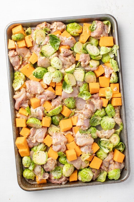 Sheet Pan with Chicken and Fall Vegetables