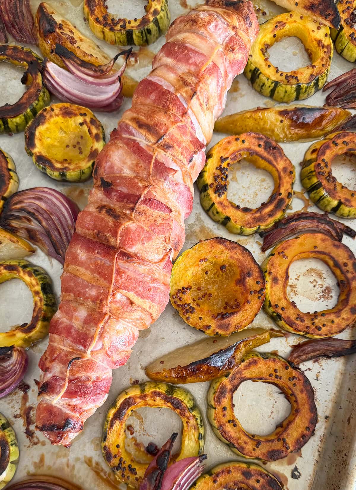 Bacon-Wrapped Pork Tenderloin (Sheet Pan Dinner)