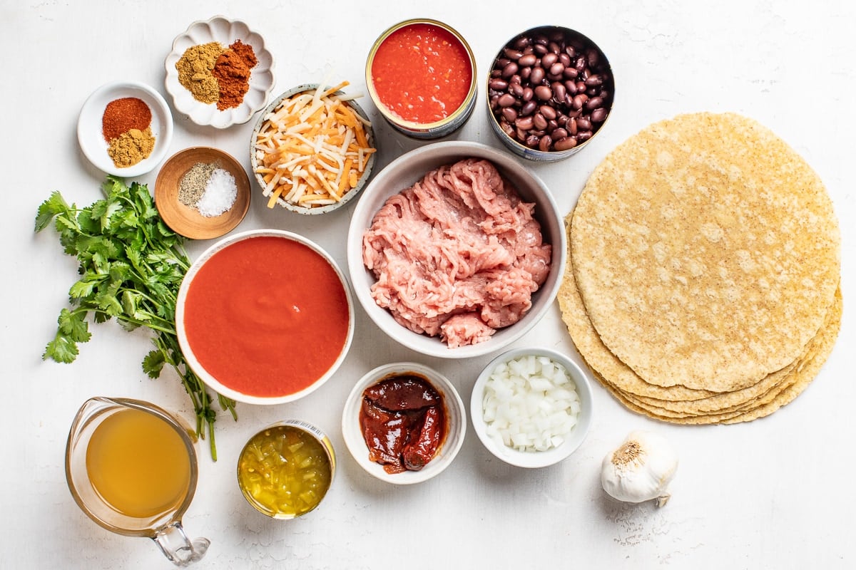 Ground Turkey and Black Bean Enchilada Ingredients