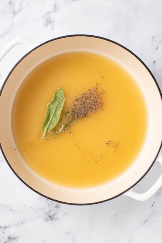 simmer the stock