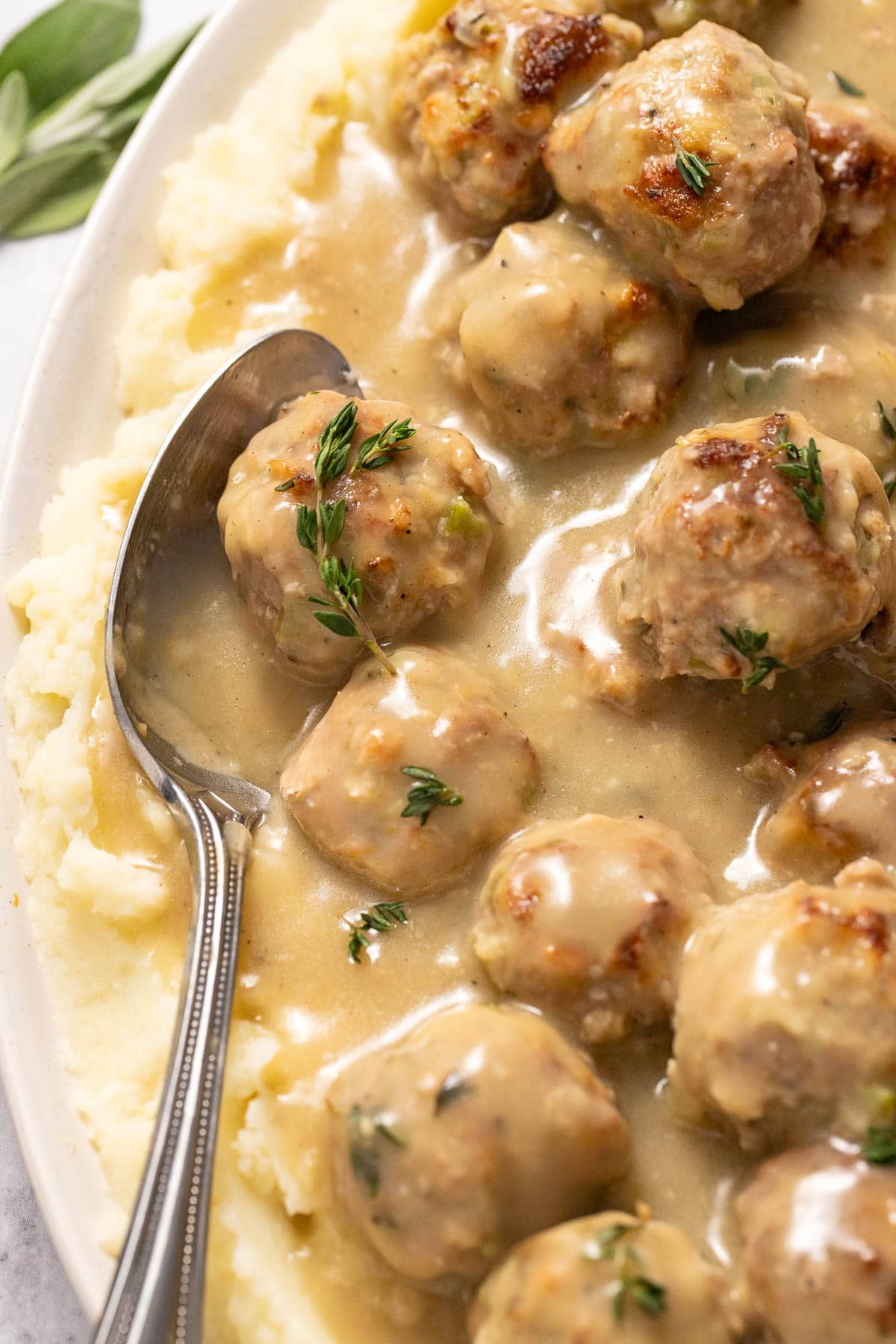 Thanksgiving Turkey Meatballs and Gravy